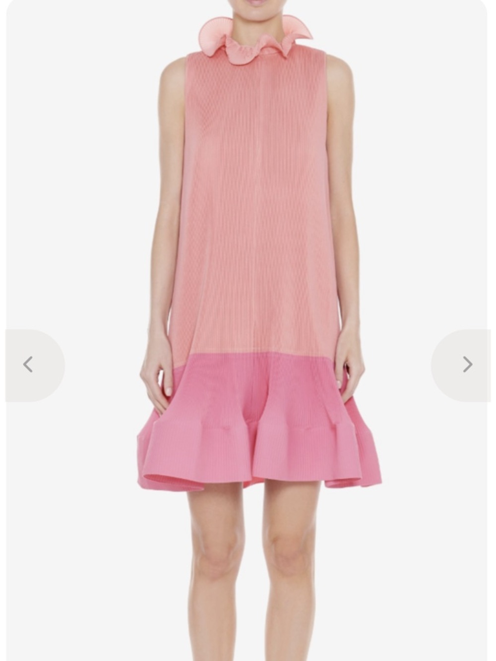 Ruffled Two-Tone Pink Sleeveless Dress